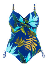 Load image into Gallery viewer, Pichola Twist Front Swimsuit Tropical Blue