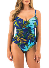 Load image into Gallery viewer, Pichola Twist Front Tankini Top Tropical Blue