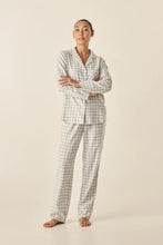 Load image into Gallery viewer, Cassia Light Grey Check Cotton PJ Set
