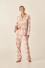 Load image into Gallery viewer, Saffron Pink Check Cotton PJ Set