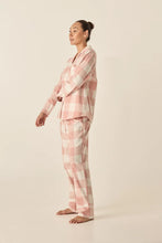 Load image into Gallery viewer, Saffron Pink Check Cotton PJ Set