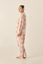 Load image into Gallery viewer, Saffron Pink Check Cotton PJ Set