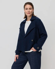 Load image into Gallery viewer, Marco Polo Cropped Boiled Wool Jacket Navy