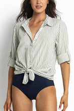Load image into Gallery viewer, Summer Stripe Slouch Shirt / Khaki