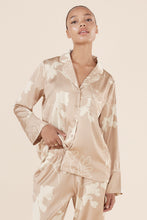 Load image into Gallery viewer, Elina Botanical Silky Satin PJ set / Natural