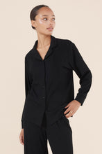 Load image into Gallery viewer, Emilia Ribbed Lounge PJ Set / Black