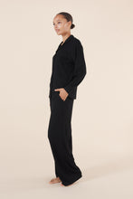 Load image into Gallery viewer, Emilia Ribbed Lounge PJ Set / Black