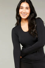 Load image into Gallery viewer, Tani Scoop Neck Long Sleeve / Black