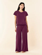 Load image into Gallery viewer, Jada Organic Cotton Wide Leg Pant and Tee Set Plum
