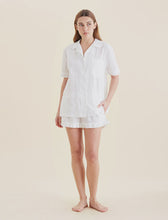 Load image into Gallery viewer, Ivy Organic Cotton Frill S/Slv Boxer PJ Set White