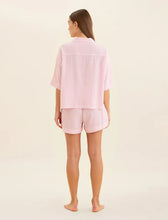 Load image into Gallery viewer, Sabine Seersucker Stripe Boxer PJ Set & Bow Scrunchie