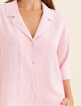 Load image into Gallery viewer, Sabine Seersucker Stripe Boxer PJ Set & Bow Scrunchie