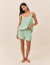 Load image into Gallery viewer, Seersucker Gingham Cami Boxer PJ - Apple Green