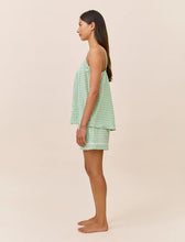 Load image into Gallery viewer, Seersucker Gingham Cami Boxer PJ - Apple Green