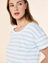 Load image into Gallery viewer, Jada Organic Cotton Knit Boxer PJ Set Clear Sky White Stripe