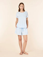 Load image into Gallery viewer, Jada Organic Cotton Knit Boxer PJ Set Clear Sky White Stripe