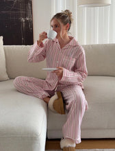 Load image into Gallery viewer, Stripe Cosy Full Length PJ Set