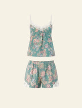 Load image into Gallery viewer, Elise Lace Cami Boxer PJ Set Mineral Blue