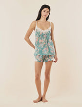 Load image into Gallery viewer, Elise Lace Cami Boxer PJ Set Mineral Blue