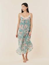 Load image into Gallery viewer, Elise Lace Front Maxi Nightie Mineral Blue