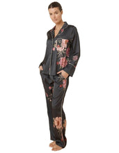 Load image into Gallery viewer, Ruby Floral Satin Pyjama Set - Black
