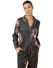 Load image into Gallery viewer, Ruby Floral Satin Pyjama Set - Black