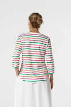 Load image into Gallery viewer, Classic Cotton 3/4 Sleeve Tee / Kelly Green Stripe