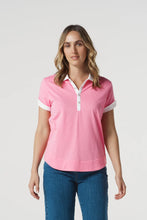 Load image into Gallery viewer, Sun Cotton Jersey Polo - Pink Cosmos