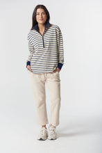 Load image into Gallery viewer, Stripe Rugby Sweater Birch/ Dark Navy