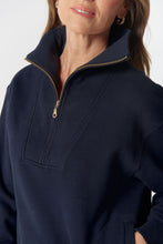 Load image into Gallery viewer, Rugged ½ Zip Cotton Sweater - Navy