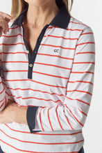 Load image into Gallery viewer, GC Travel Cotton Jersey Polo - White/Poinsettia