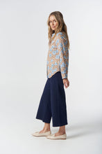 Load image into Gallery viewer, Traditional Printed Shirt Blue Flowers