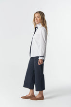 Load image into Gallery viewer, Sky Frill Neck Cotton Shirt - White