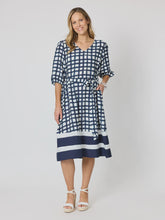 Load image into Gallery viewer, Monaco Grid Print Dress - Navy/White