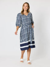 Load image into Gallery viewer, Monaco Grid Print Dress - Navy/White