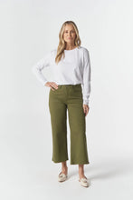 Load image into Gallery viewer, 5 Pocket Crop Wide Leg Jean - Sage