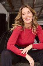 Load image into Gallery viewer, Tani High Neck Long Sleeve / Red Berry