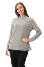 Load image into Gallery viewer, Stripe High Neck Top - Black/Cream
