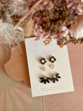 Load image into Gallery viewer, Stud Pack Trio | Black + Gold