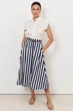 Load image into Gallery viewer, Adorne Elsie A-Line Midi Skirt (Stripe)