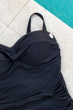 Load image into Gallery viewer, Aria Botticelli Bandeau Underwire One Piece Swimsuit / Black