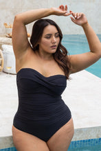 Load image into Gallery viewer, Aria Botticelli Bandeau Underwire One Piece Swimsuit / Black