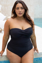 Load image into Gallery viewer, Aria Botticelli Bandeau Underwire One Piece Swimsuit / Black