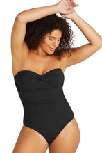 Load image into Gallery viewer, Aria Botticelli Bandeau Underwire One Piece Swimsuit / Black