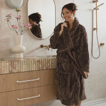 Load image into Gallery viewer, Channel Fleece Robe - Chocolate