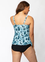 Load image into Gallery viewer, Chlorine Resistant Tankini Top Tiered Ruffle Monstera