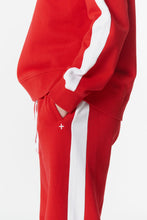 Load image into Gallery viewer, CPS Track Stripe Trackie - Salsa / White