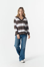 Load image into Gallery viewer, CPS Rugby Cotton V Neck Sweater Chocolate / Torte