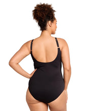 Load image into Gallery viewer, Wrap One Piece Chevron Jacquard Black