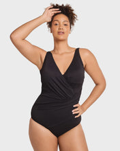 Load image into Gallery viewer, Wrap One Piece Chevron Jacquard Black